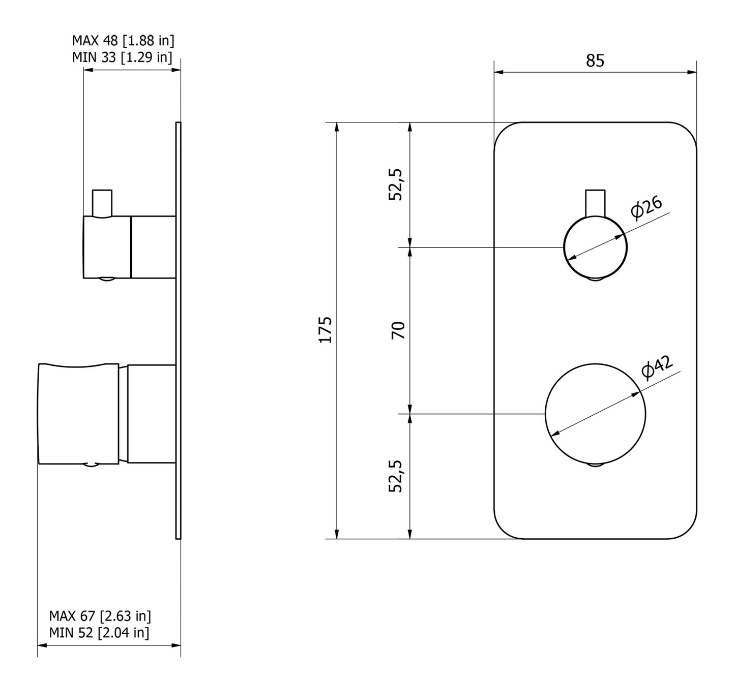 Miscelatore doccia incasso due vie completo marca IB rubinetti modello OnlyOne rubinetteria rubinetto ottone cromato bagno fontana finitura cromo rivenditore autorizzato campania arredamento qualità garanzia 10 anni made in italy azienda certificata