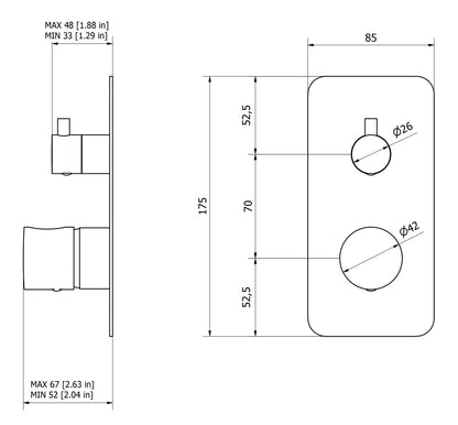 Miscelatore doccia incasso due vie completo marca IB rubinetti modello OnlyOne rubinetteria rubinetto ottone cromato bagno fontana finitura cromo rivenditore autorizzato campania arredamento qualità garanzia 10 anni made in italy azienda certificata