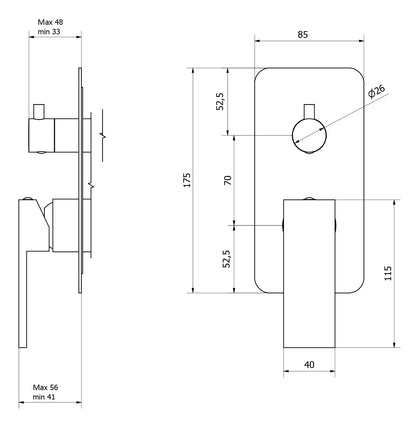 Miscelatore doccia incasso tre vie completo marca IB rubinetti modello Rubacuori rubinetteria rubinetto ottone cromato fontana finitura cromo rivenditore autorizzato qualità campania arredamento garanzia 10 anni azienda certificata made in italy