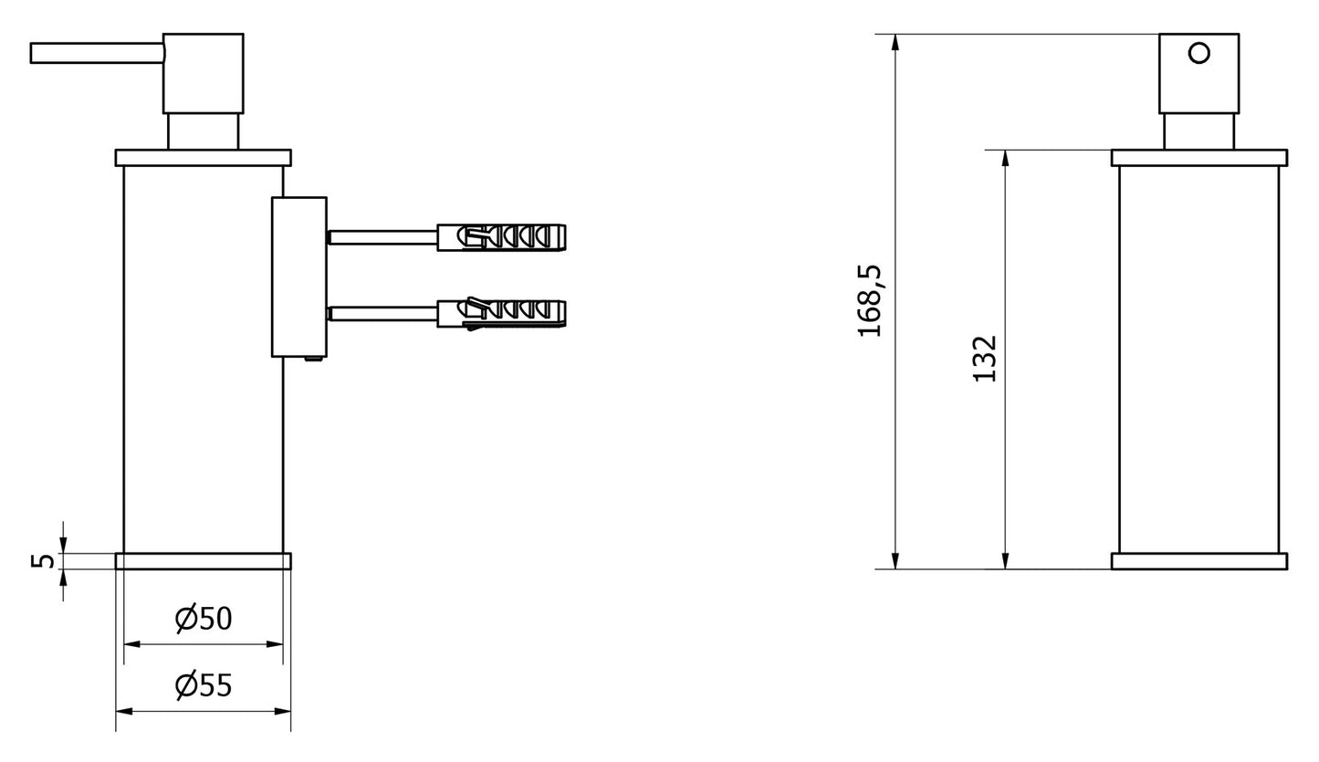 We Are Ib Rubinetti Solferino SO002CC Porta Dispenser Sapone Liquido Per Bagno Installazione a Parete Materiale Ottone Finitura Cromata Stile Moderno