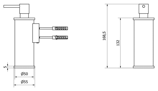 We Are Ib Rubinetti Solferino SO002CC Porta Dispenser Sapone Liquido Per Bagno Installazione a Parete Materiale Ottone Finitura Cromata Stile Moderno