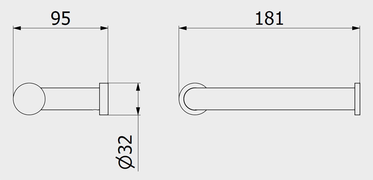 We Are Ib Rubinetti Solferino SO011CC Porta Rotolo Per Carta Igienica Tondo Diametro Ø 22 mm Lunghezza 181 mm Profondità 95 mm Installazione Parete Materiale Ottone Finitura Cromata Stile Moderno