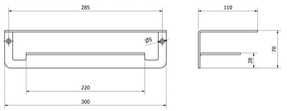We Are Ib Rubinetti Solferino SO015CC Mensola Porta Oggetti Per Bagno Lunghezza 300 mm Profondità 110 mm Altezza 70 mm Installazione Parete Materiale Ottone Finitura Cromata Stile Moderno