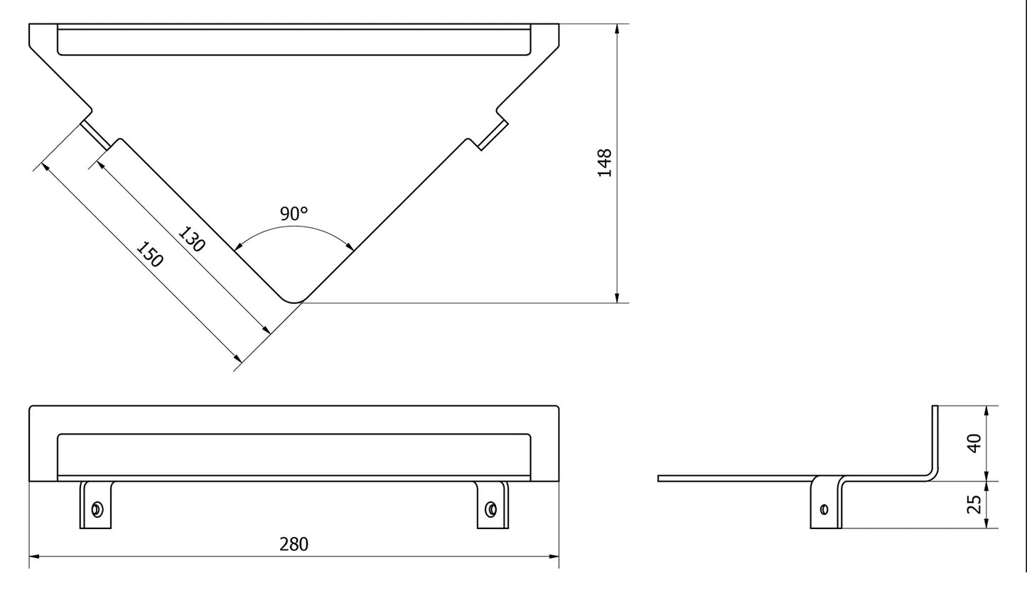 We Are Ib Rubinetti Solferino SO016CC Mensola Angolare Porta Oggetti Per Bagno Larghezza 280 mm Profondità 148 mm Altezza 40 mm Installazione Parete Materiale Ottone Finitura Cromata Stile Moderno