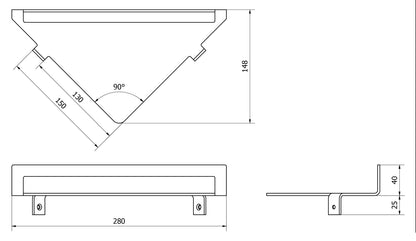 We Are Ib Rubinetti Solferino SO016CC Mensola Angolare Porta Oggetti Per Bagno Larghezza 280 mm Profondità 148 mm Altezza 40 mm Installazione Parete Materiale Ottone Finitura Cromata Stile Moderno