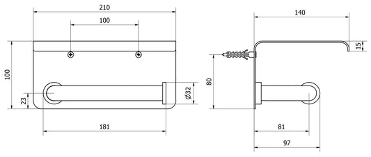 We Are Ib Rubinetti Solferino SO017CC Porta Rotolo Per Carta Igienica Con Copertura Larghezza 210 mm Profondità 140 mm Altezza 100 mm Installazione Parete Materiale Ottone Finitura Cromata Stile Moderno