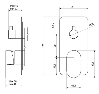 Miscelatore doccia incasso tre vie completo marca IB rubinetti modello SuperBox rubinetteria rubinetto ottone cromato fontana finitura cromo rivenditore autorizzato campania arredamento qualità  garanzia 10 anni azienda certificata made in italy