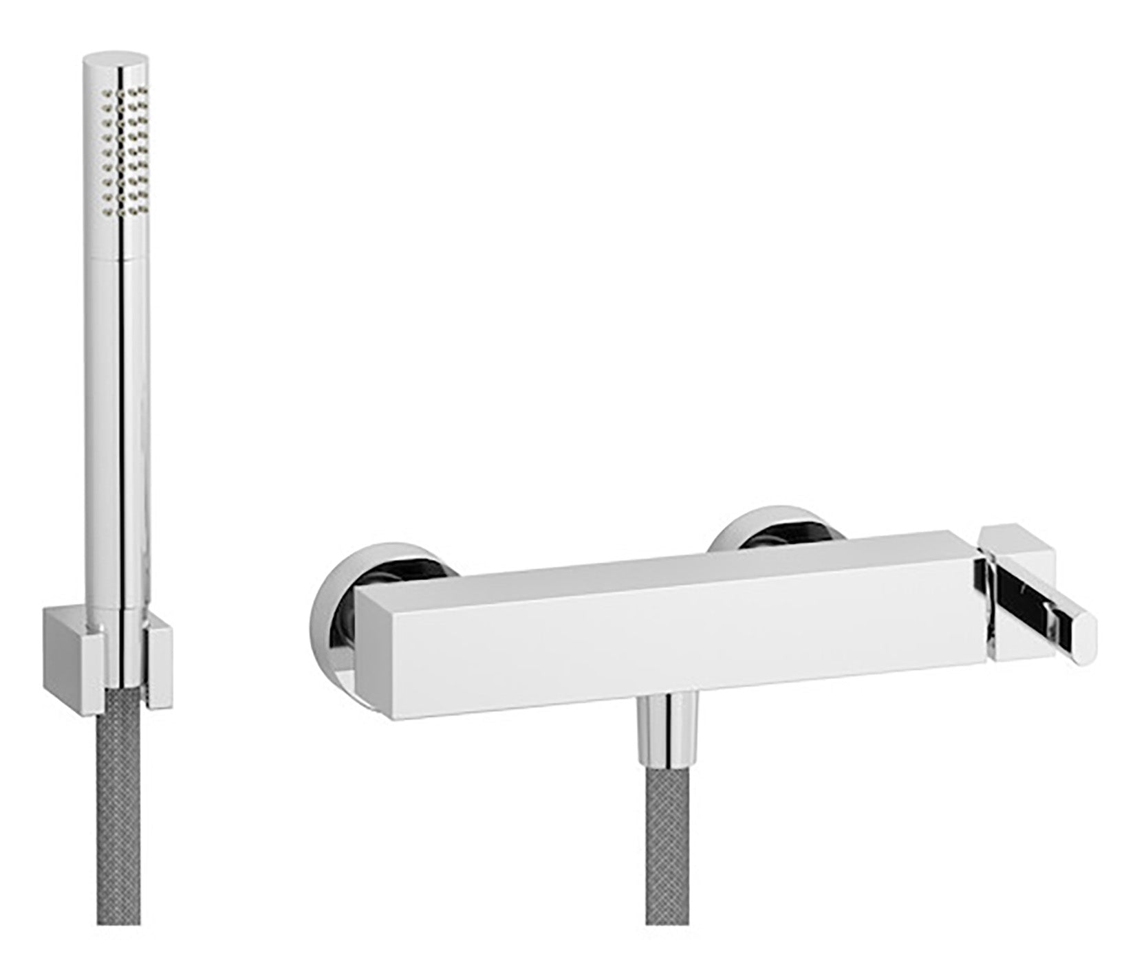 Miscelatore doccia a parete esterno completo di kit doccia marca IB rubinetti modello SuperBox rubinetteria rubinetto ottone cromato fontana finitura cromo rivenditore autorizzato campania arredamento qualità  garanzia 10 anni azienda certificata 