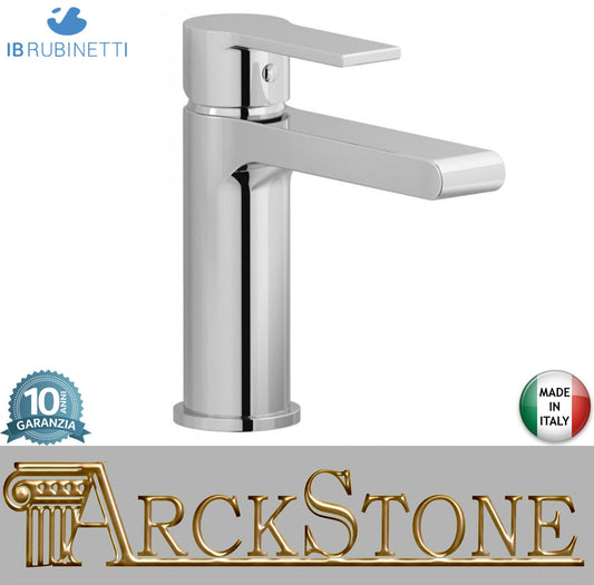 IB Rubinetti WHYNOT? Miscelatore Lavabo Monocomando Installazione Appoggio Monoforo Con Piletta Di Scarico Completo Altezza 158 mm Stile Moderno Materiale Ottone Finitura Cromata
