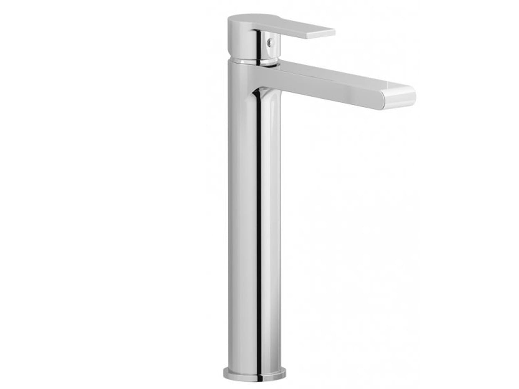 IB Rubinetti WHYNOT? Miscelatore Lavabo Alto Monocomando Installazione Appoggio Monoforo Con Piletta Di Scarico Clik - Clack  Altezza 284 mm Stile Moderno Materiale Ottone Finitura Cromata