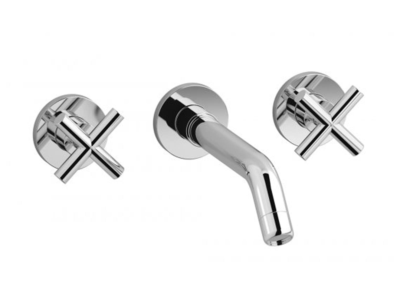 IB Rubinetti WOW Miscelatore Lavabo A Parete 3 Fori Con Piletta Di Scarico Click - Clack 2 Leve Lunghezza 216 mm Senza Piastra Stile Moderno Materiale Ottone Finitura Cromata