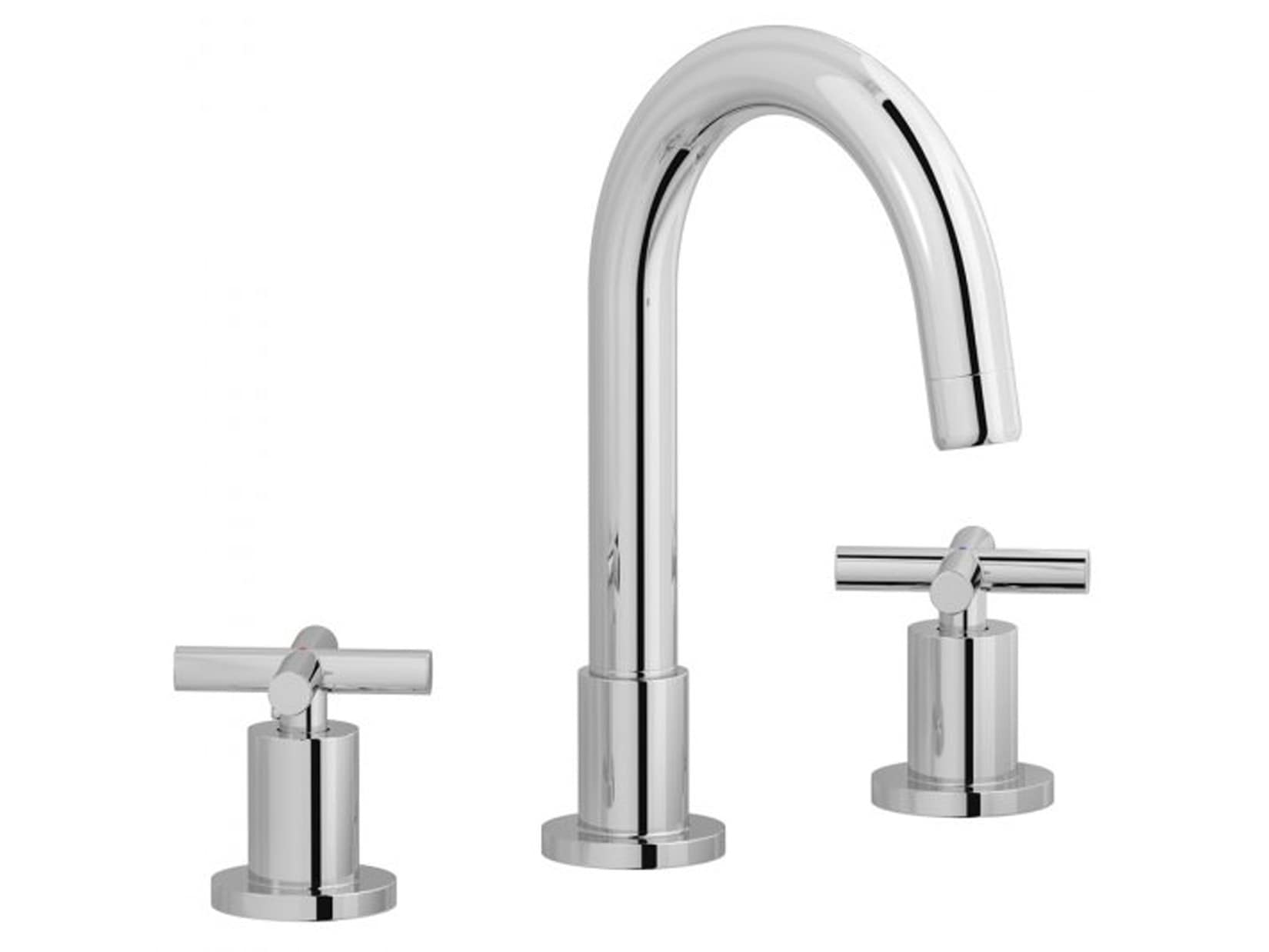 IB Rubinetti WOW Miscelatore Lavabo Bocca Alta Appoggio 3 Fori Con Piletta Di Scarico Click - Clack 2 Leve Lunghezza 236 mm Senza Piastra Stile Moderno Materiale Ottone Finitura Cromata