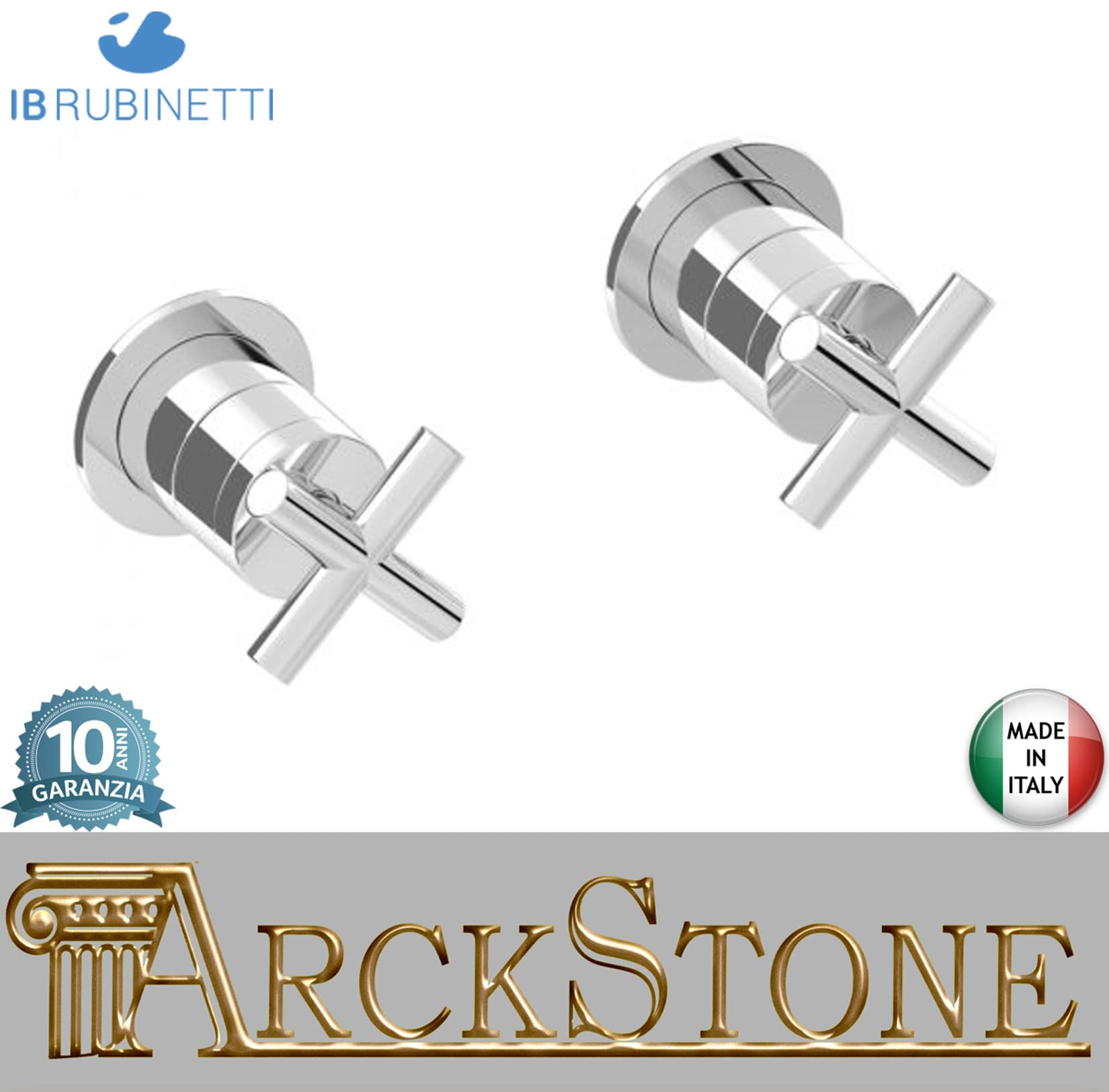 IB Rubinetti WOW Miscelatore Doccia Incasso A Parete 2 Fori 1 Via Miscelatore Meccanico 2 Leve Senza Piastra Stile Moderno Materiale Ottone Finitura Cromata