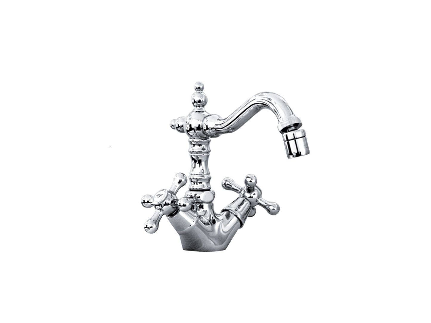 Miscelatore Monoforo Bidet Piletta di Scarico Automatico 1" 1/4" E Vitone Ceramico Duemmeggi Oxford Appoggio 1 Foro 2 Leve Manopole Stile Classico Materiale Ottone Finitura Cromata Made in Italy Garanzia 5 Anni