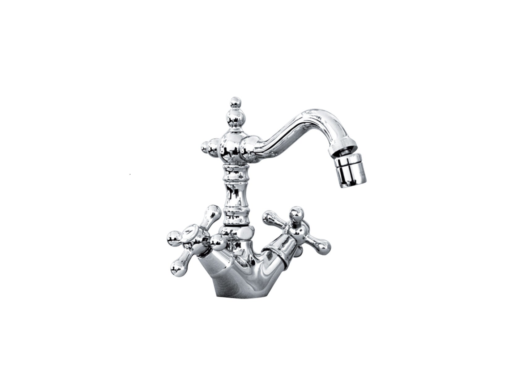 Miscelatore Monoforo Bidet Piletta di Scarico Automatico 1" 1/4" E Vitone Ceramico Duemmeggi Oxford Appoggio 1 Foro 2 Leve Manopole Stile Classico Materiale Ottone Finitura Cromata Made in Italy Garanzia 5 Anni