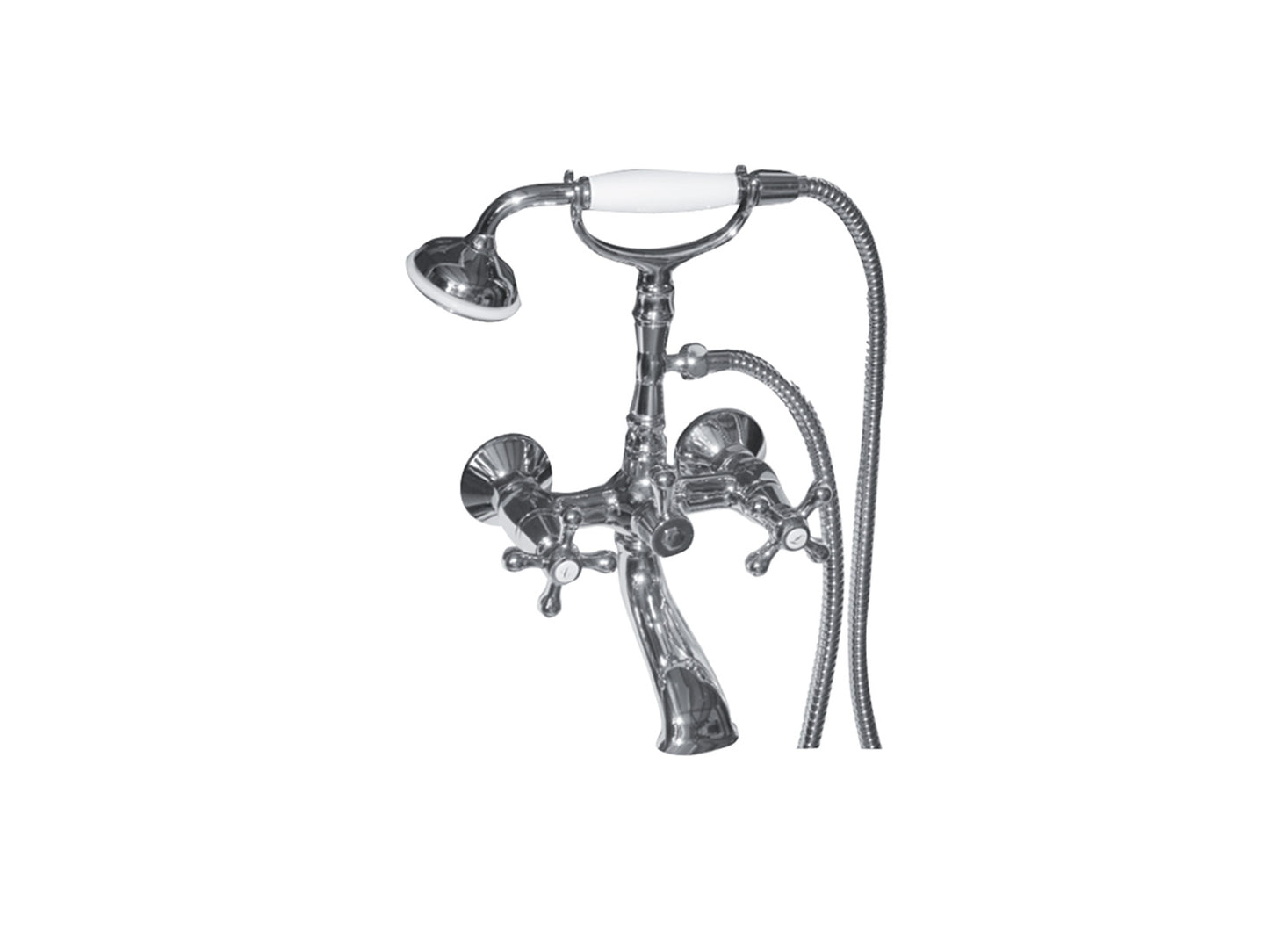 Gruppo Doccia Vasca Esterno Con Duplex E Set Doccia E Vitone Ceramico Duemmeggi Oxford Parete Muro 2 Fori 2 Leve Manopole Con Doccetta Stile Classico Materiale Ottone Finitura Cromata Made in Italy Garanzia 5 Anni