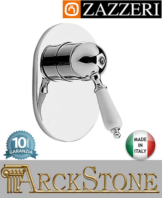 Miscelatore doccia marca Zazzeri modello 800 finitura ottone cromato incasso parete acqua mix rubinetteria rubinetto arredamento casa home arredo bagno azienda certificata garanzia 10 anni qualità made in italy