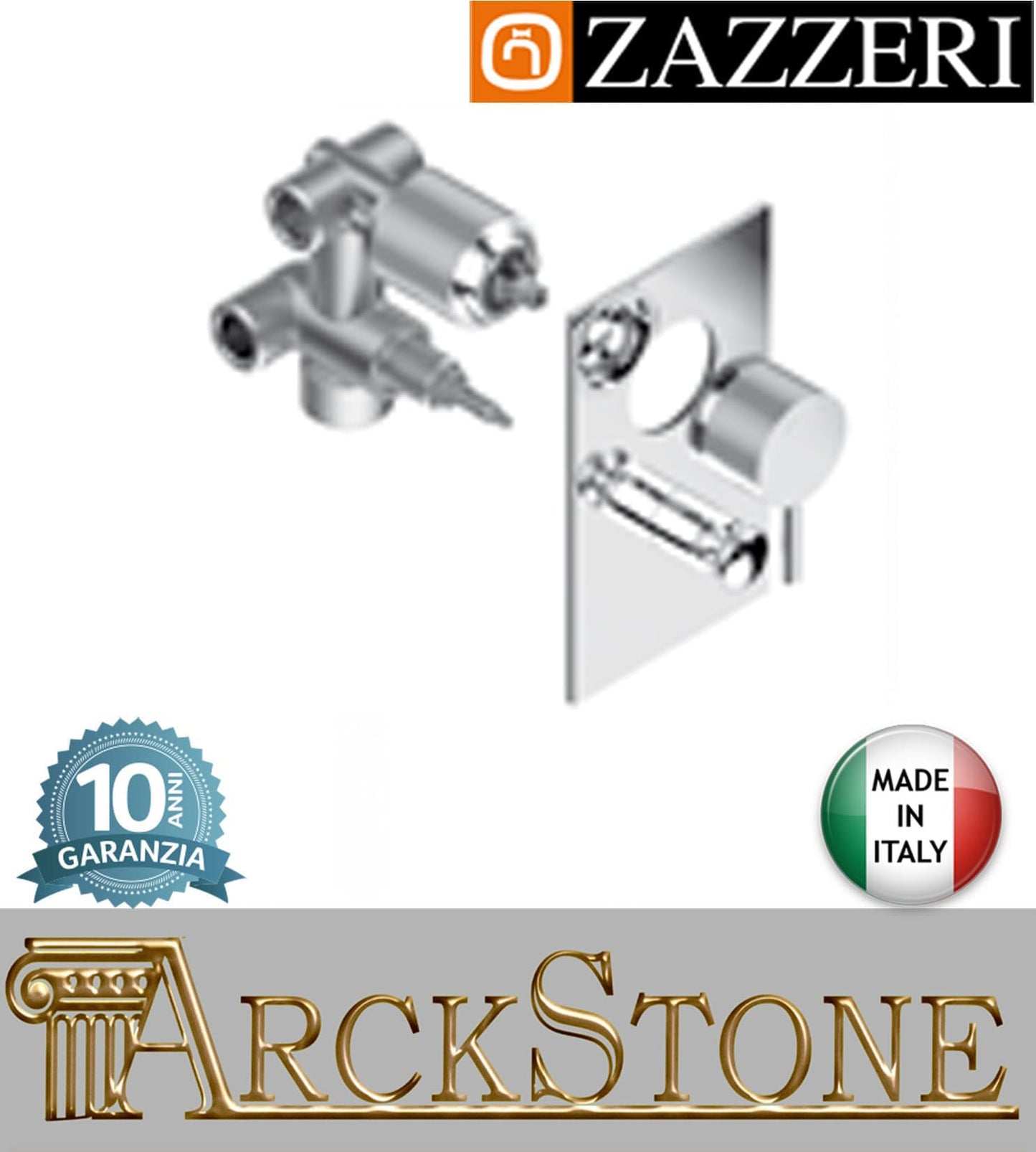 Miscelatore doccia marca Zazzeri modello Modo 7 finitura ottone cromato parete incasso muro deviatore completo arredamento casa fontana home acqua arredo bagno rubinetteria autorizzato azienda certificata garanzia 10 anni qualità made in italy