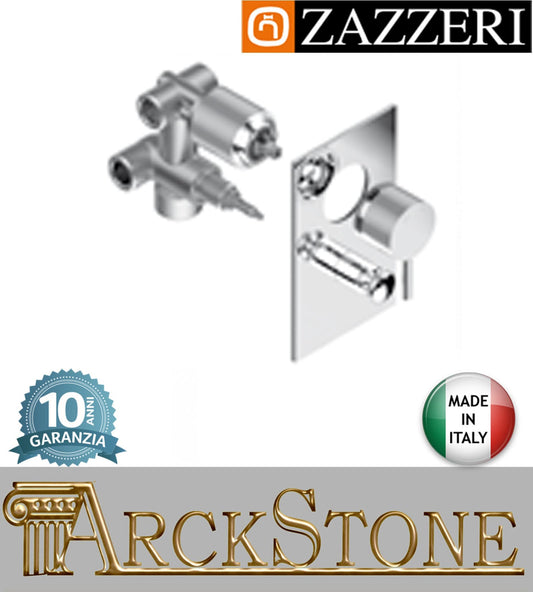 Miscelatore doccia marca Zazzeri modello Modo 7 finitura ottone cromato parete incasso muro deviatore completo arredamento casa fontana home acqua arredo bagno rubinetteria autorizzato azienda certificata garanzia 10 anni qualità made in italy