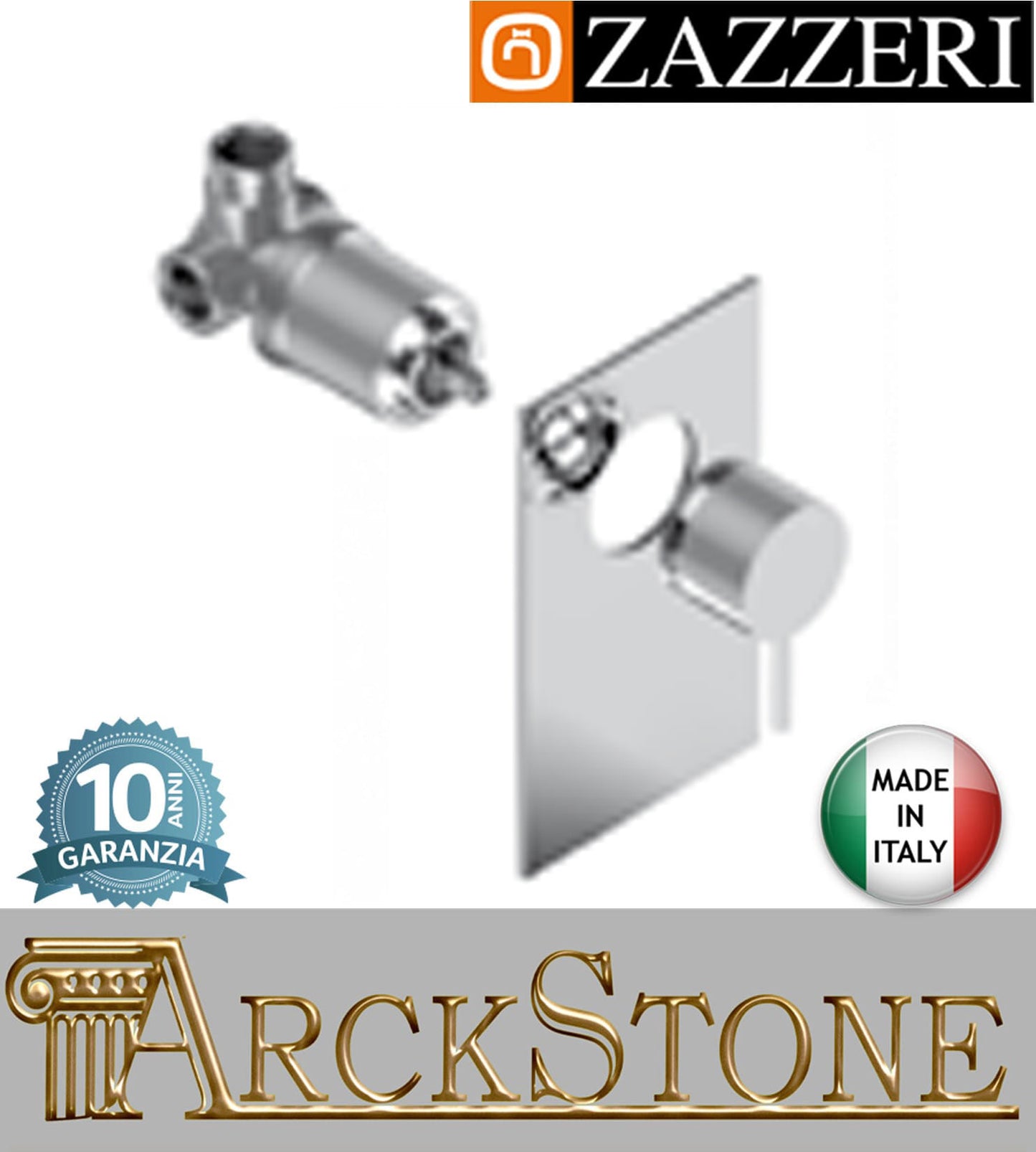 Miscelatore doccia marca Zazzeri modello Modo 7 finitura ottone cromato parete incasso muro completo arredamento casa fontana home acqua arredo bagno rubinetteria autorizzato azienda certificata garanzia 10 anni qualità made in italy