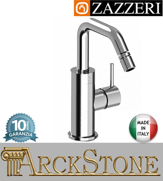 Miscelatore bidet marca Zazzeri modello Modo 7 finitura ottone cromato appoggio monoforo Ø40 mm collo girevole senza scarico arredamento casa arredo bagno garanzia 10 anni qualità made in italy