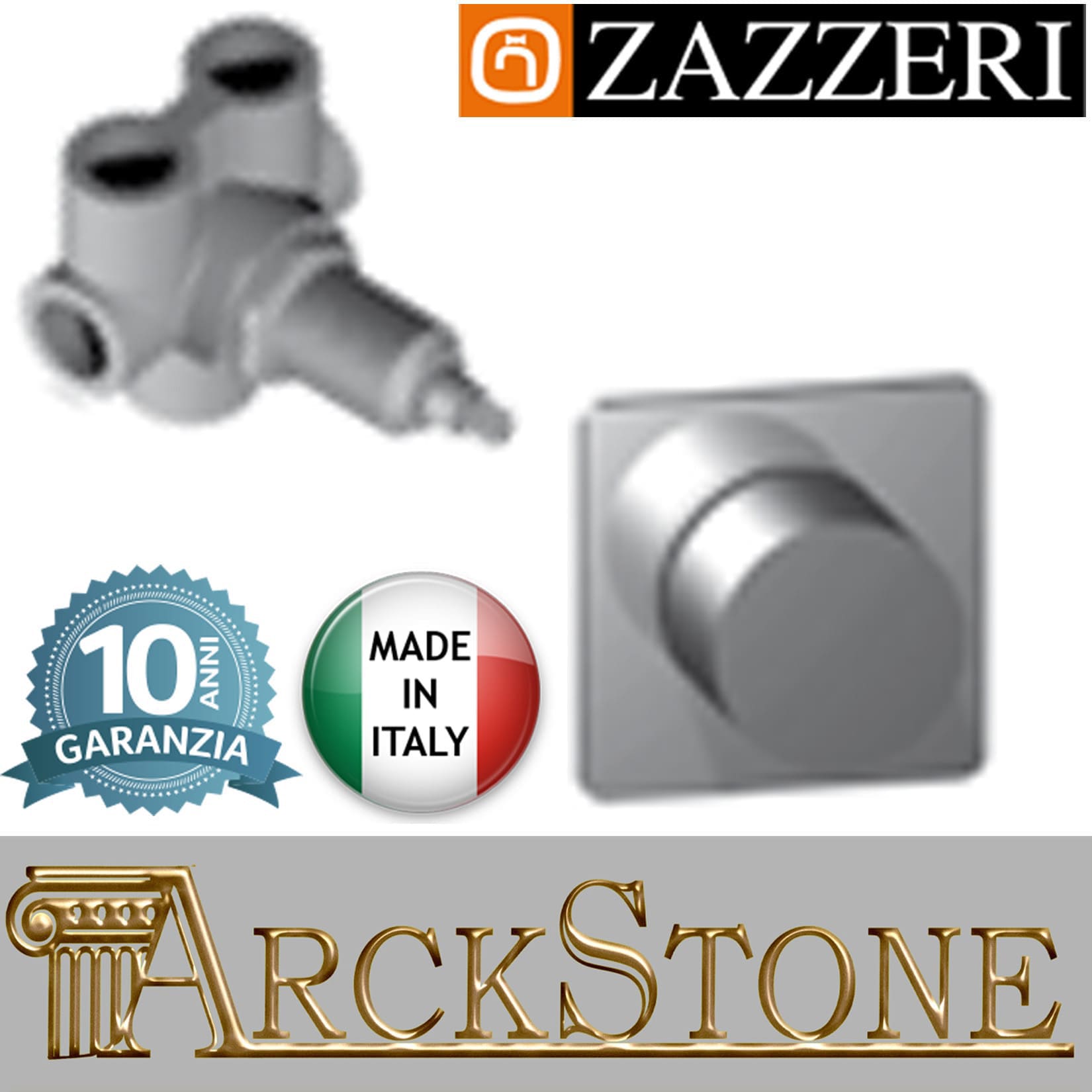 Rubinetto arresto marca Zazzeri modello Moon Mono finitura ottone cromato deviatore incasso completo G1/2" 3 Vie parete cromo arredamento arredo bagno muro acqua casa azienda certificata garanzia 10 anni qualità made in Italy
