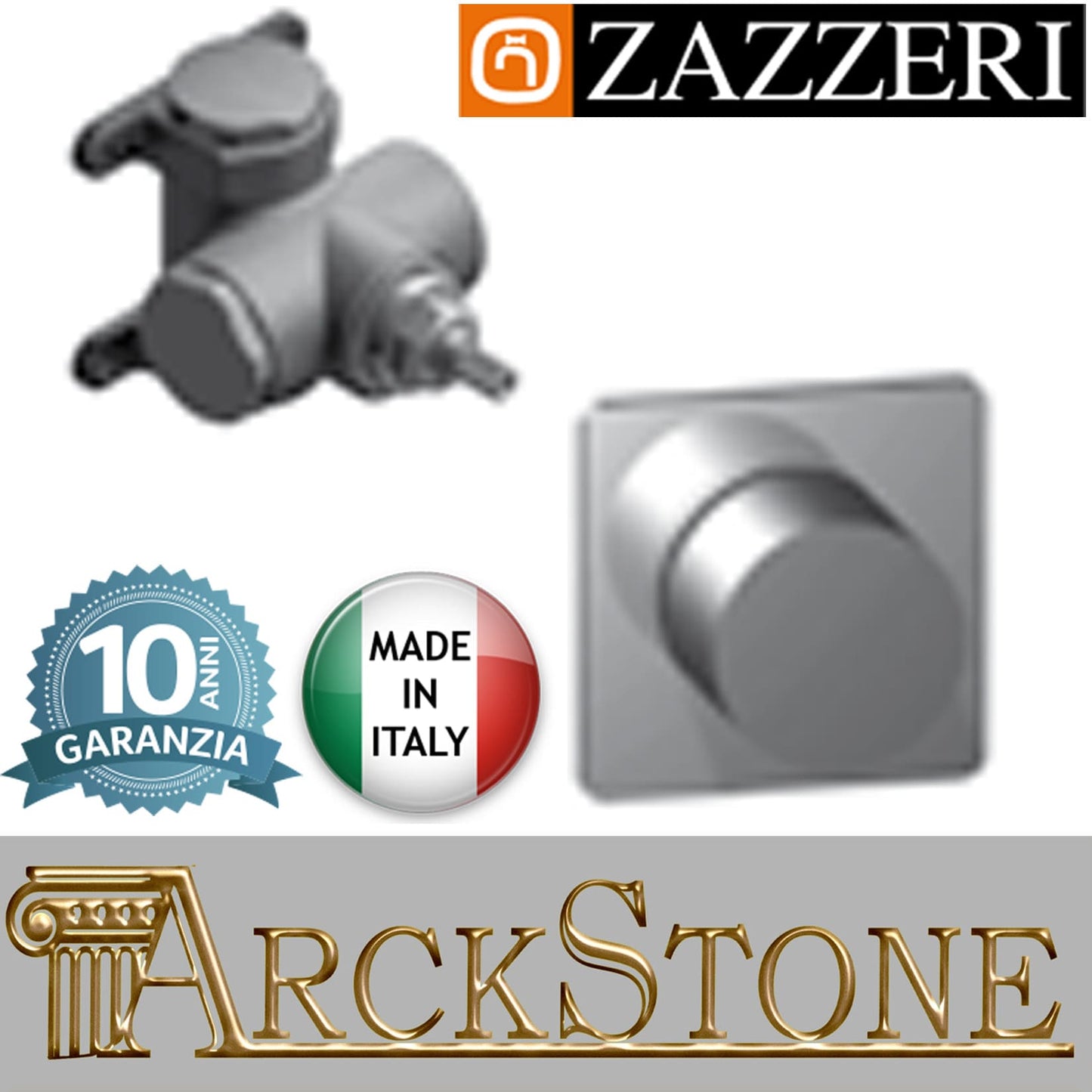 Rubinetto arresto marca Zazzeri modello Moon Mono finitura ottone cromato incasso completo parete vitone 90° cromo G 3/4" arredamento arredo bagno muro acqua casa azienda certificata garanzia 10 anni qualità made in
