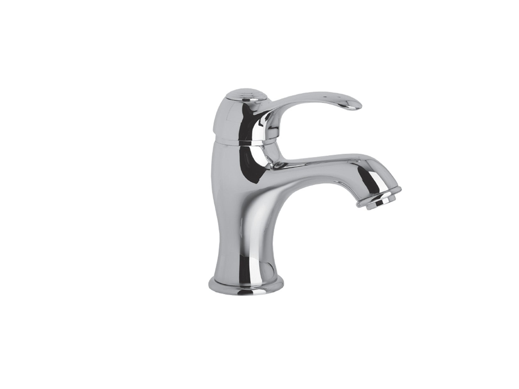 Miscelatore Lavabo Piletta Scarico Automatico 1" 1/4" Duemmeggi Zeta Appoggio Monoforo 1 Foro Monocomando 1 Leva Manopola Stile Classico Lunghezza 125 mm Altezza 155 mm Materiale Ottone Finitura Cromata Made in Italy Garanzia 5 Anni