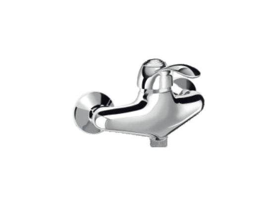 Miscelatore Doccia Esterno Attacco 1/2" Con Duplex E Set Doccia Duemmeggi Zeta Parete Muro 3 Fori Monocomando 1 Leva Manopola 1 Via Meccanico Stile Classico Materiale Ottone Finitura Cromata Made in Italy Garanzia 5 Anni