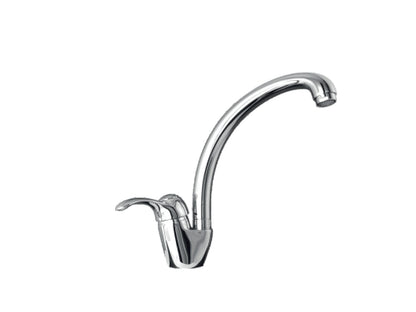 Miscelatore Lavello Cucina Lavatoio Lavapanni Canna Snodata Alta Duemmeggi Zeta Appoggio Monoforo 1 Foro 1 Leva Monocomando Manopola Stile Classico Materiale Ottone Finitura Cromata Made in Italy Garanzia 5 Anni